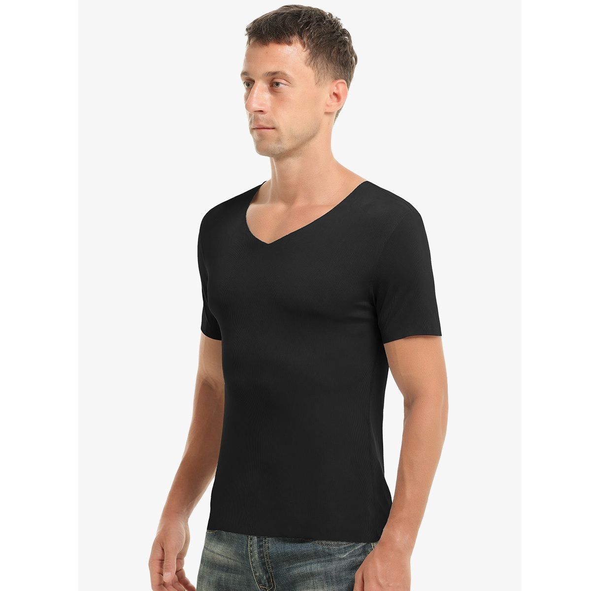 無地 Tシャツ すっきり着こなす 上質Vネックシャツ