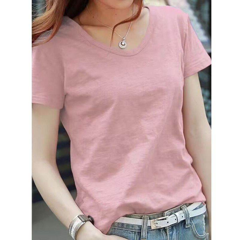 無地 Tシャツ なめらか質感 ゆったり首元無地Tシャツ