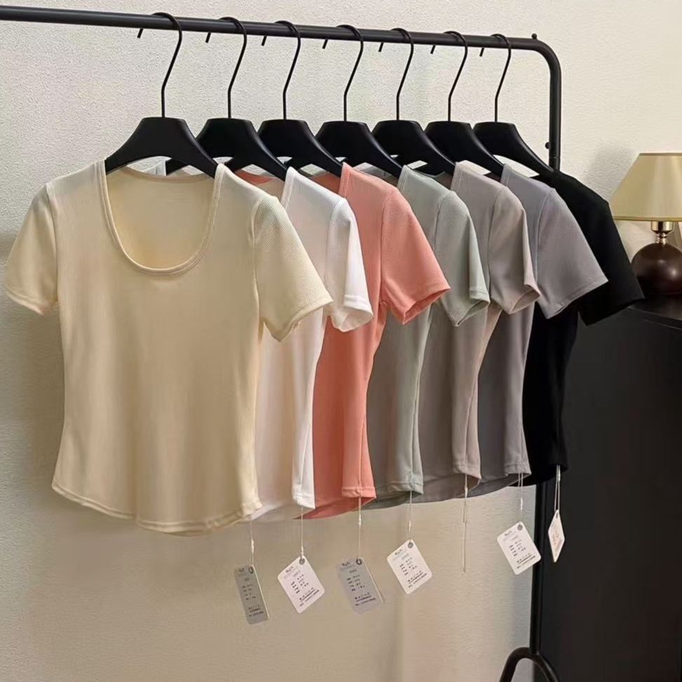 無地 Tシャツ なめらかリブ編み 上質フィット半袖