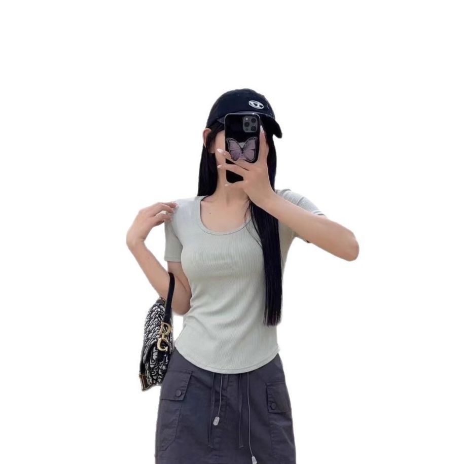無地 Tシャツ なめらかリブ編み 上質フィット半袖