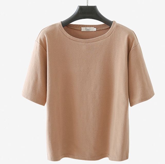 無地 Tシャツ ゆったり着心地の定番丸首半袖