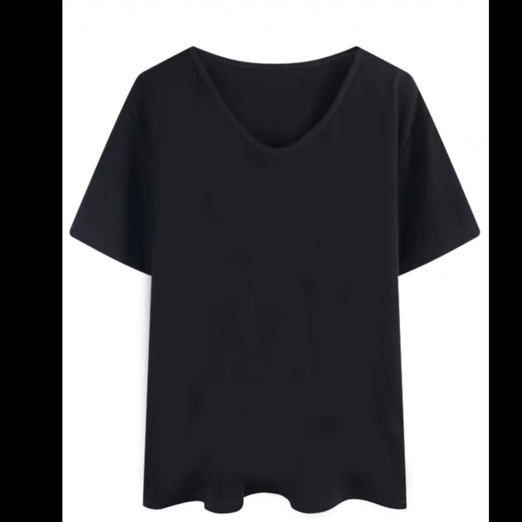 無地 Tシャツ シンプル美人 Uネック半袖