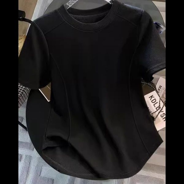 無地 Tシャツ すっきりシルエット 立体裁断 半袖