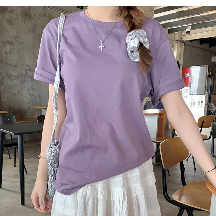 無地 Tシャツ シンプル快適リラックス半袖