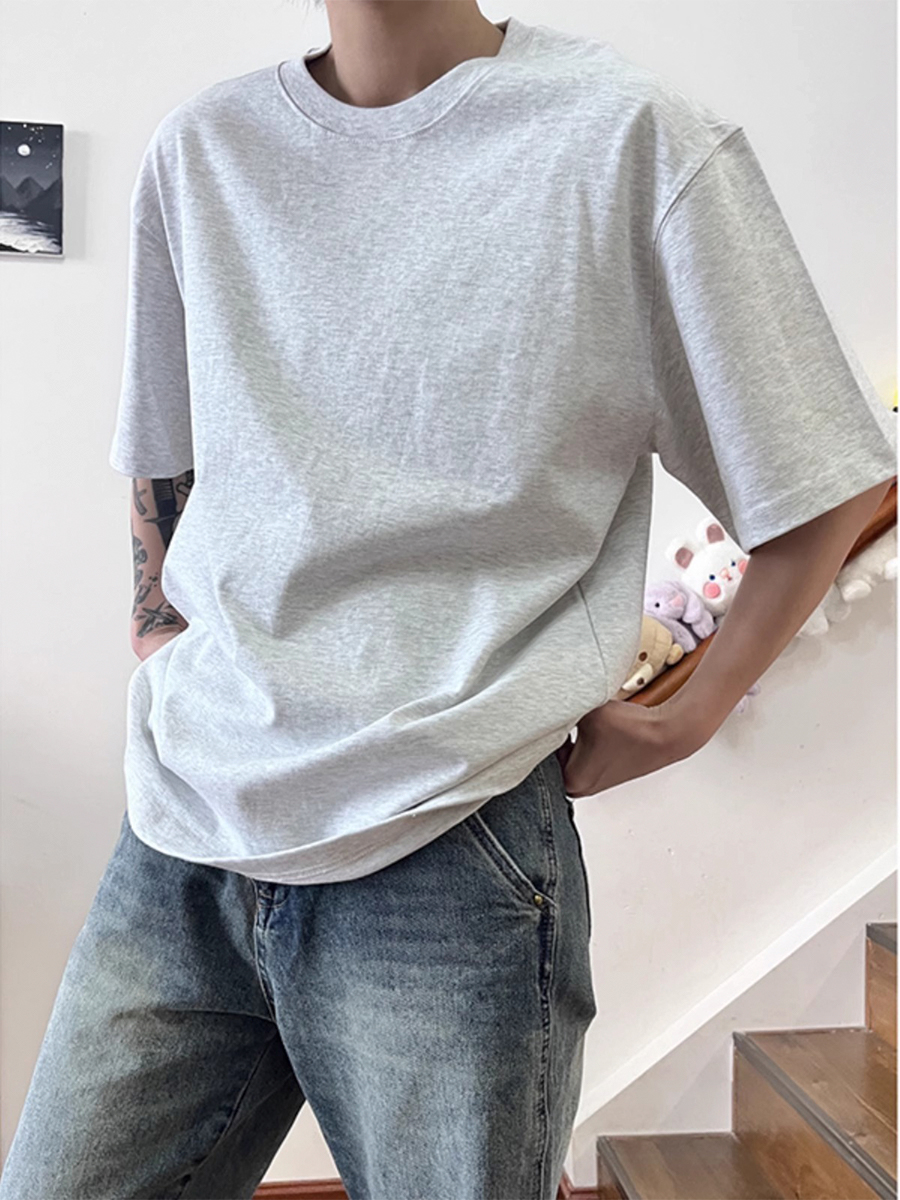 無地 Tシャツ ゆったりシルエット半袖無地Tシャツ