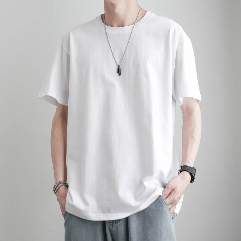 無地 Tシャツ シンプル美シルエット半袖カットソー