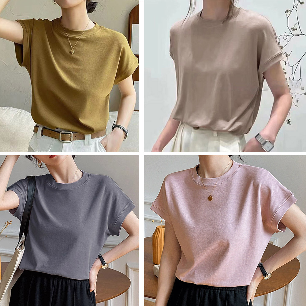 無地 Tシャツ フレンチスリーブ 半袖 無地ティーシャツ