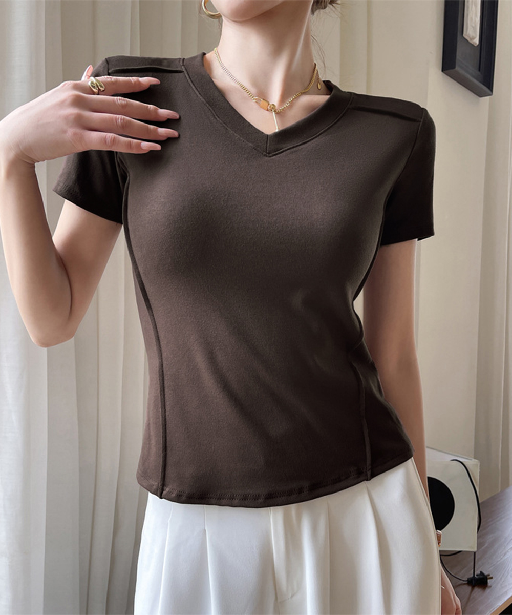 無地 Tシャツ 無地Tシャツ レディース Vネック 半袖 夏
