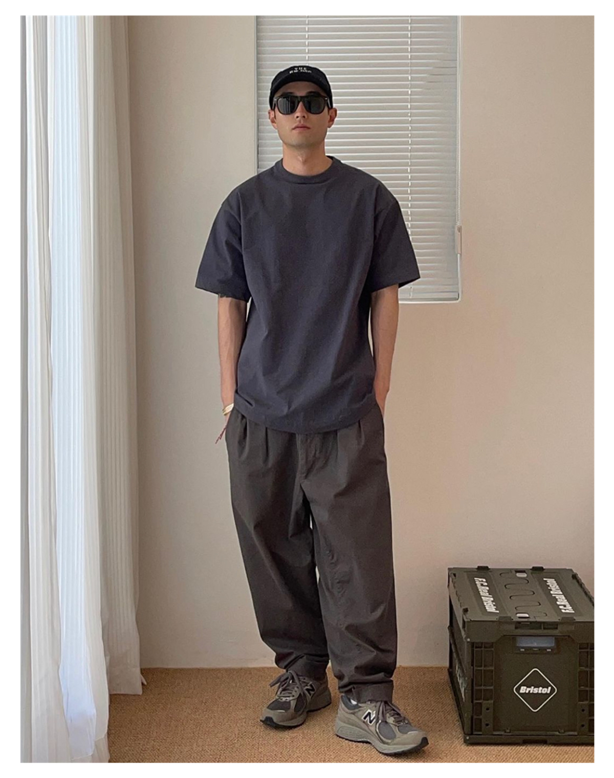 無地 シャツ ゆったりシルエット コットン半袖シャツ