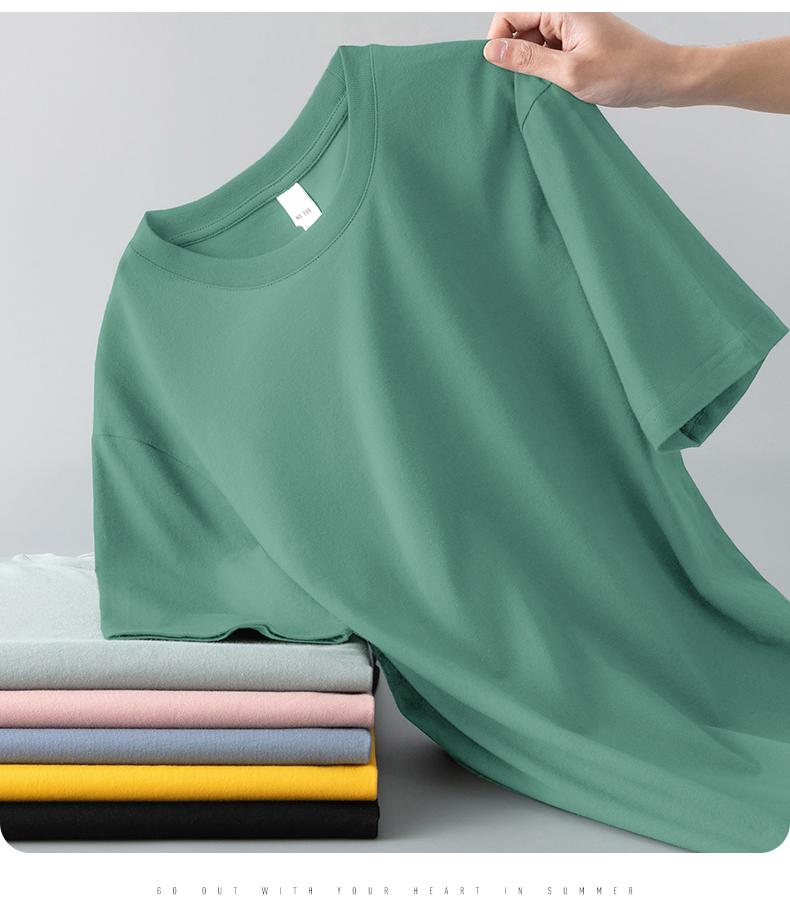 無地 Tシャツ 極上シンプル丸首半袖シャツ