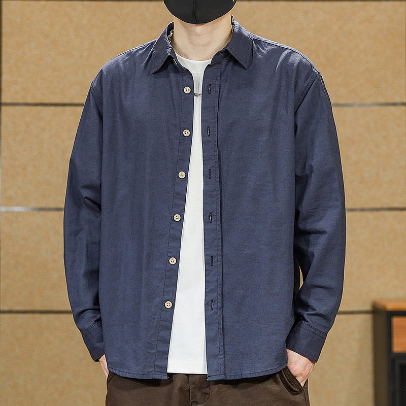 無地 Tシャツ ゆったりシルエット長袖シャツ