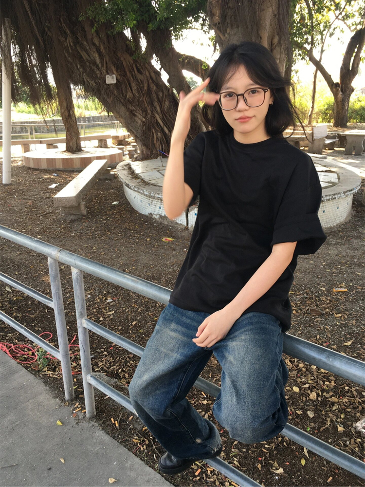 無地 Tシャツ ゆったりシルエット 半袖無地ティー