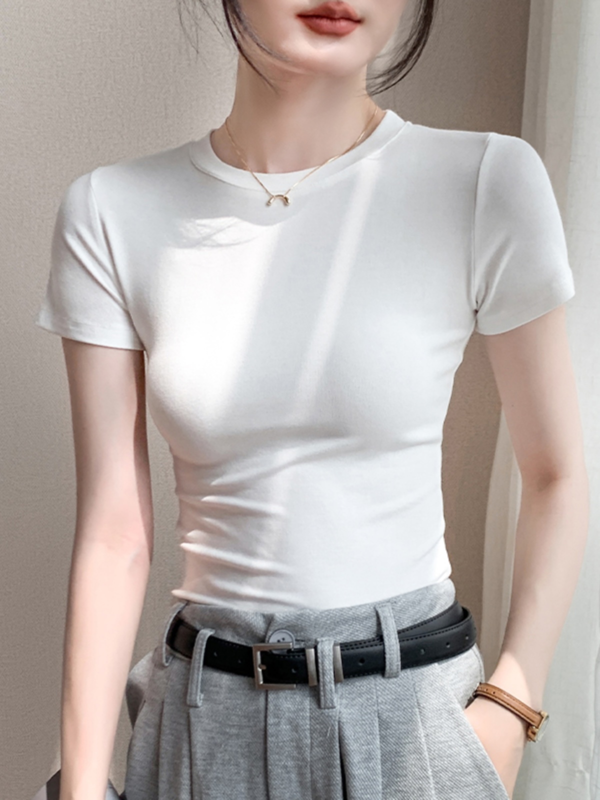 無地 Tシャツ しなやかフィット 美シルエット半袖