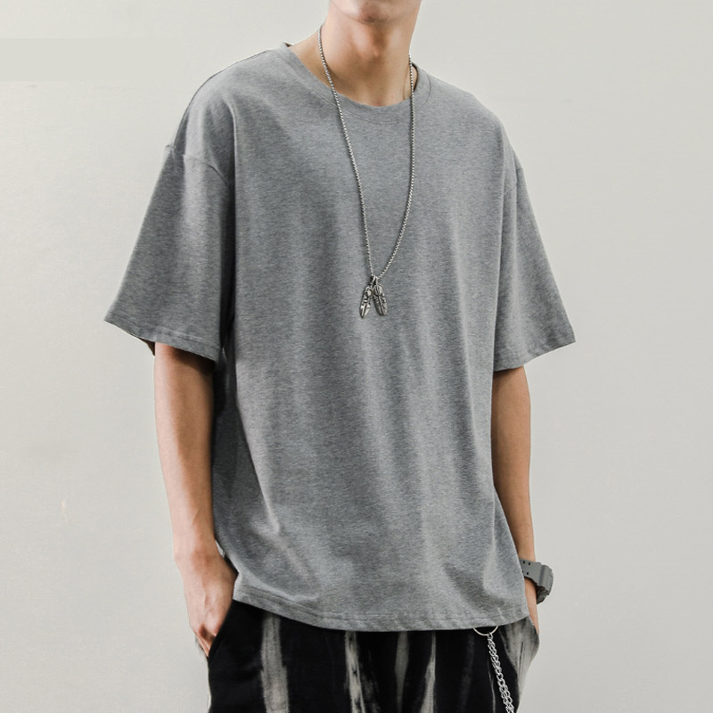 無地 Tシャツ シンプル美シルエット半袖カットソー