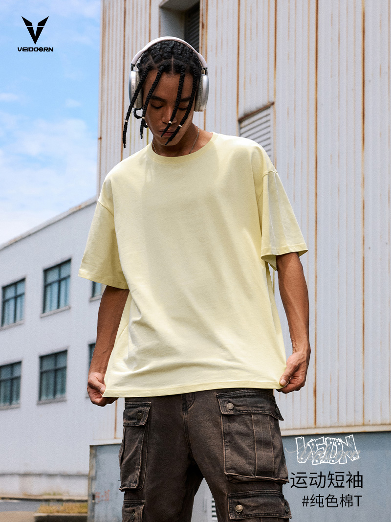 無地 Tシャツ シンプル快適リラックスフィットティーシャツ