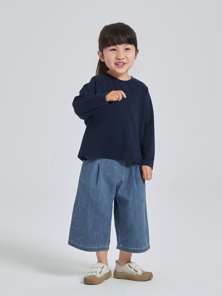 無地 Tシャツ やわらか長袖シンプル子供服