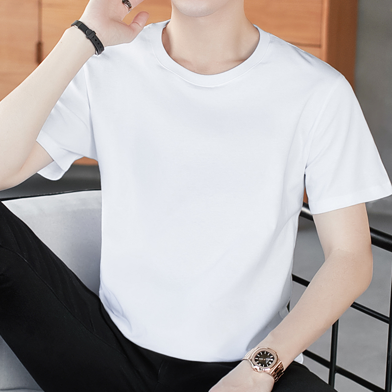 無地 Tシャツ すっきり着こなせる定番丸首半袖
