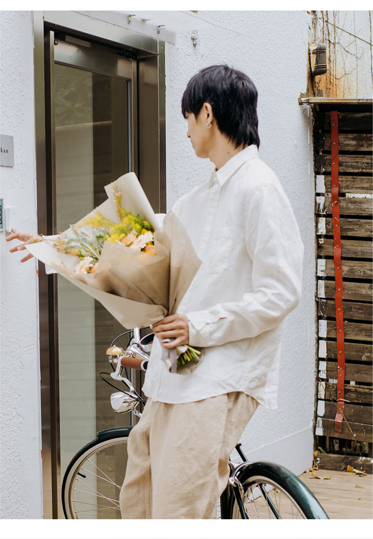 無地 シャツ シンプル ベーシック 長袖シャツ