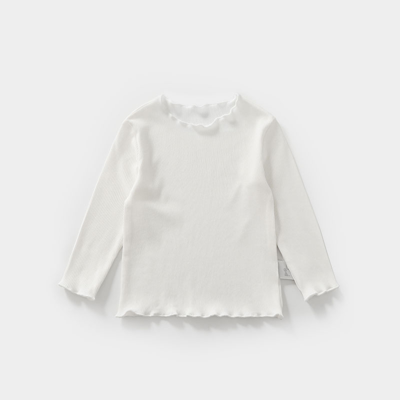 無地 Tシャツ お子様のための柔らか長袖リブ
