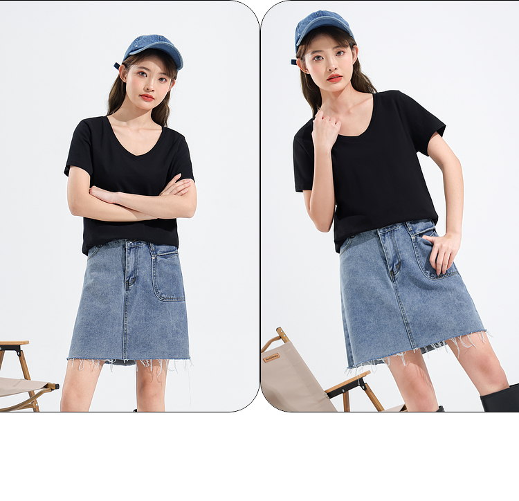 無地 Tシャツ シンプル 上質Vネック 半袖カットソー