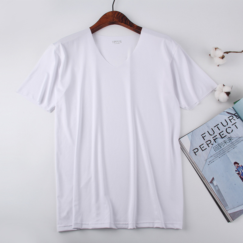 無地 Tシャツ すっきり襟元 快適Vネック無地Tシャツ