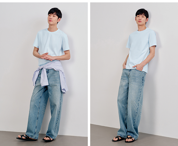 無地 Tシャツ ベーシックシルエット 快適素材半袖シャツ