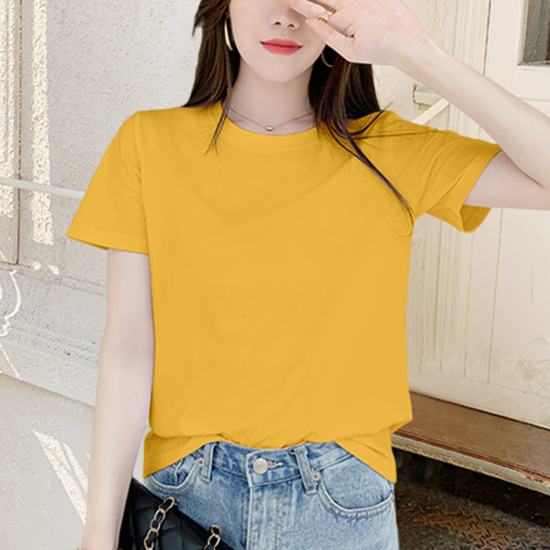 無地 Tシャツ 無地 Tシャツ シンプル丸首ベーシック半袖Tシャツ