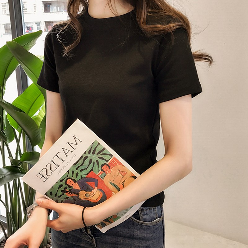 無地 Tシャツ すっきり丸首ベーシックシャツ