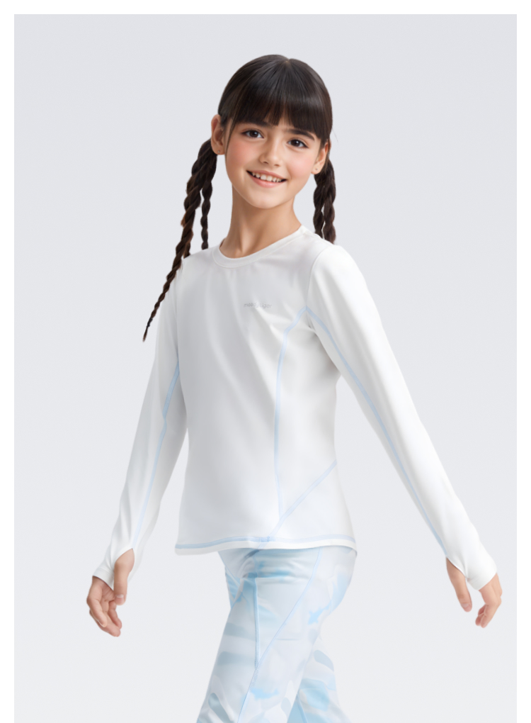 無地 Tシャツ キッズ  快適ストレッチ長袖シャツ お子様用