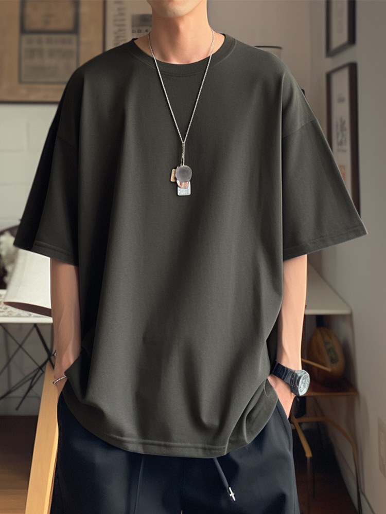 無地 Tシャツ ゆったりシルエット 半袖無地Tシャツ