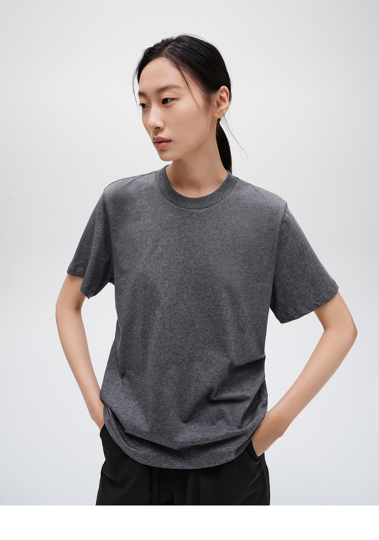 無地 シャツ シンプル美シルエット ベーシックカットソー