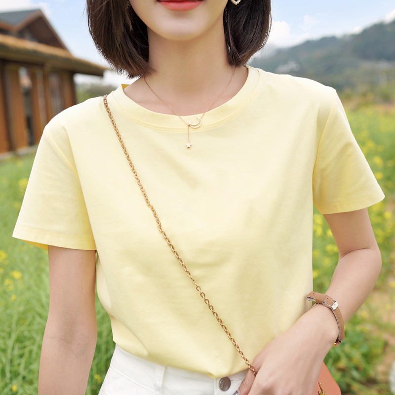 無地 Tシャツ シンプル半袖クルーネックカットソー