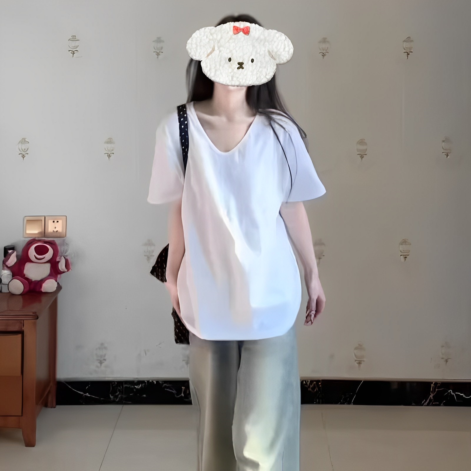 無地 Tシャツ ベーシックVネック半袖Tシャツ