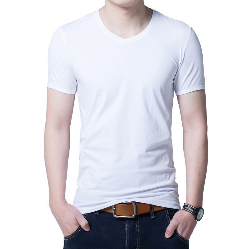 無地 Tシャツ すっきり着こなせる 上質Vネック半袖