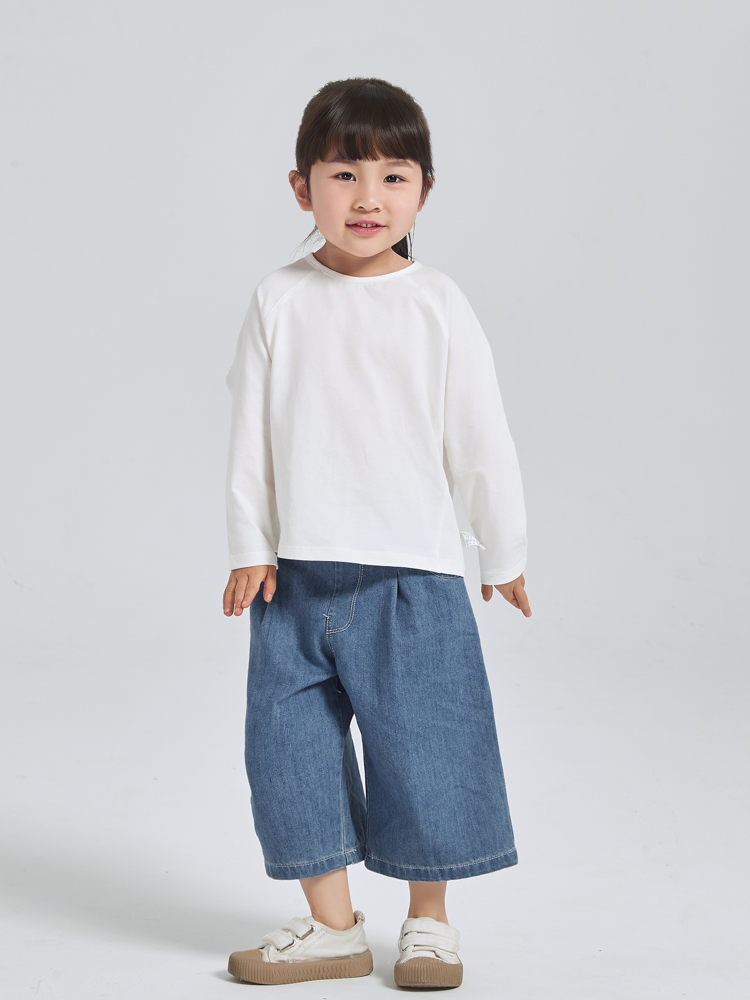 無地 Tシャツ やわらか長袖シンプル子供服