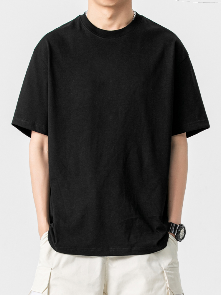 無地 Tシャツ ゆったりシルエット 上質素材半袖