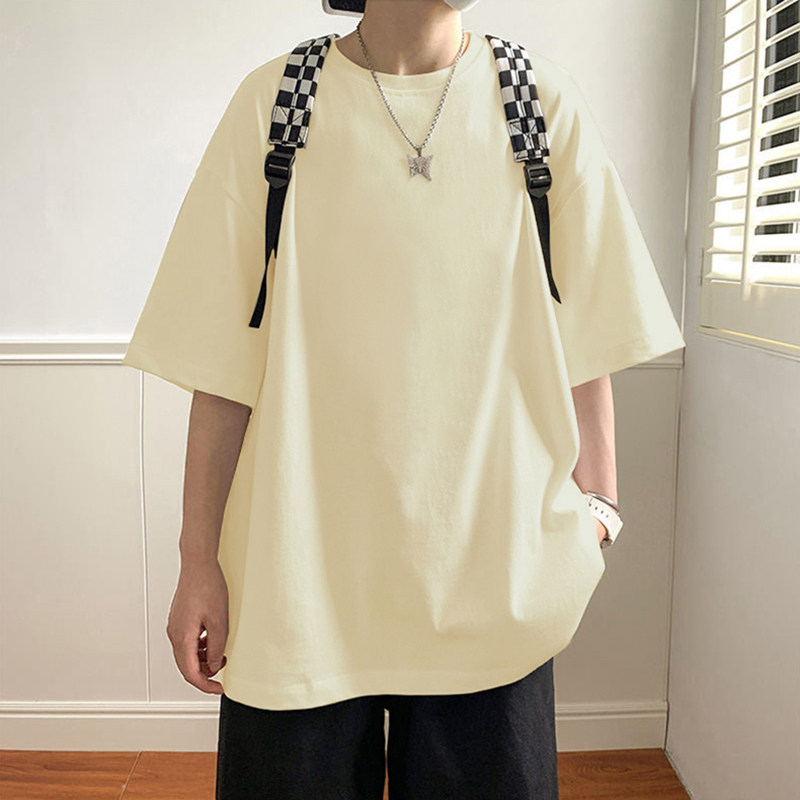 無地 Tシャツ リラックスシルエット五分袖無地シャツ