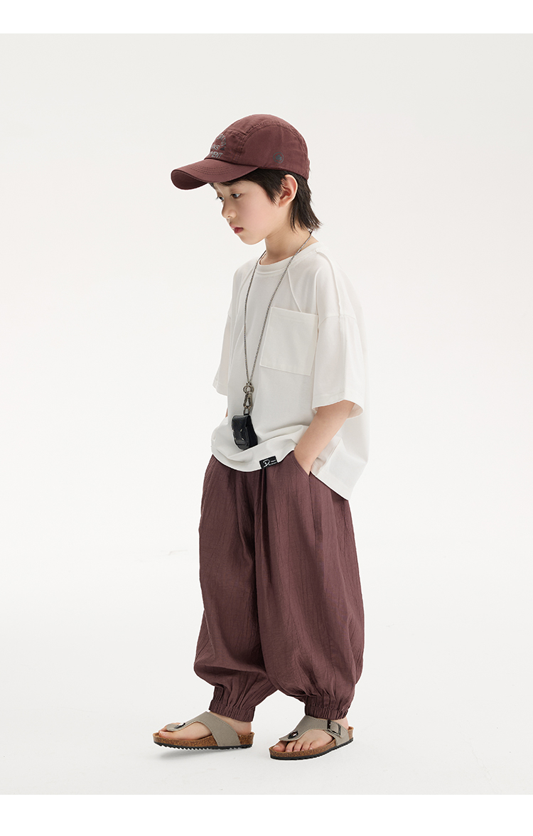 無地 Tシャツ キッズ やわらか素材のゆったりポケット付き半袖