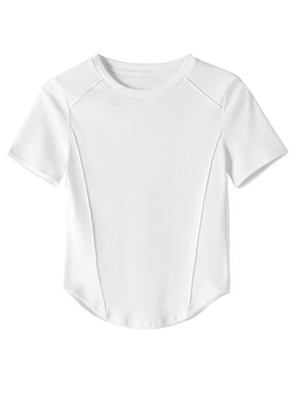 無地 Tシャツ すっきりシルエット 立体裁断 半袖