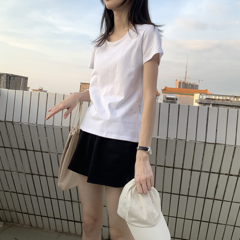 無地 シャツ シンプル美シルエット 定番クルーネック肌着