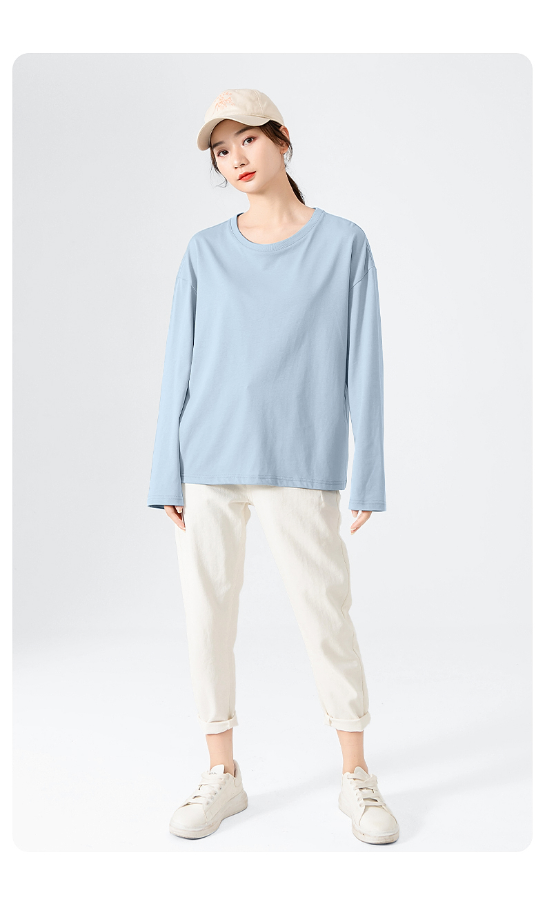 無地 Tシャツ ゆったりシルエット 長袖カットソー