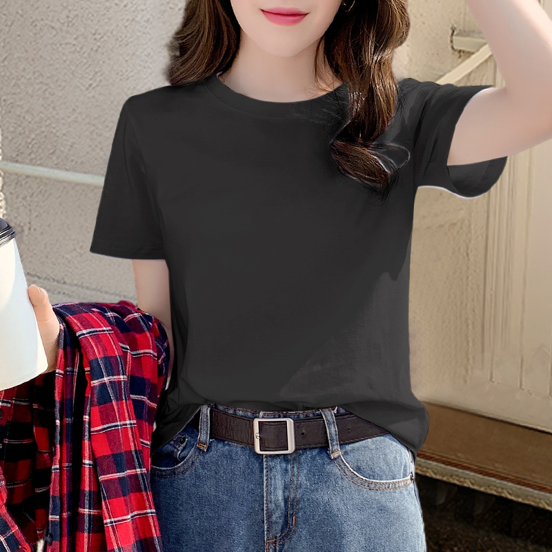 無地 Tシャツ 無地 Tシャツ シンプル丸首ベーシック半袖Tシャツ