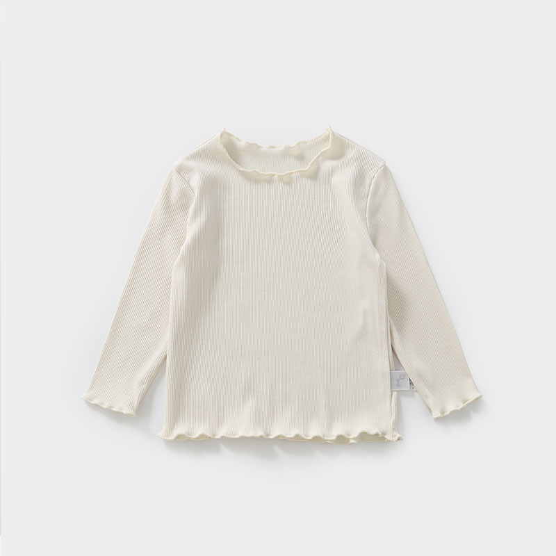 無地 Tシャツ お子様のための柔らか長袖リブ