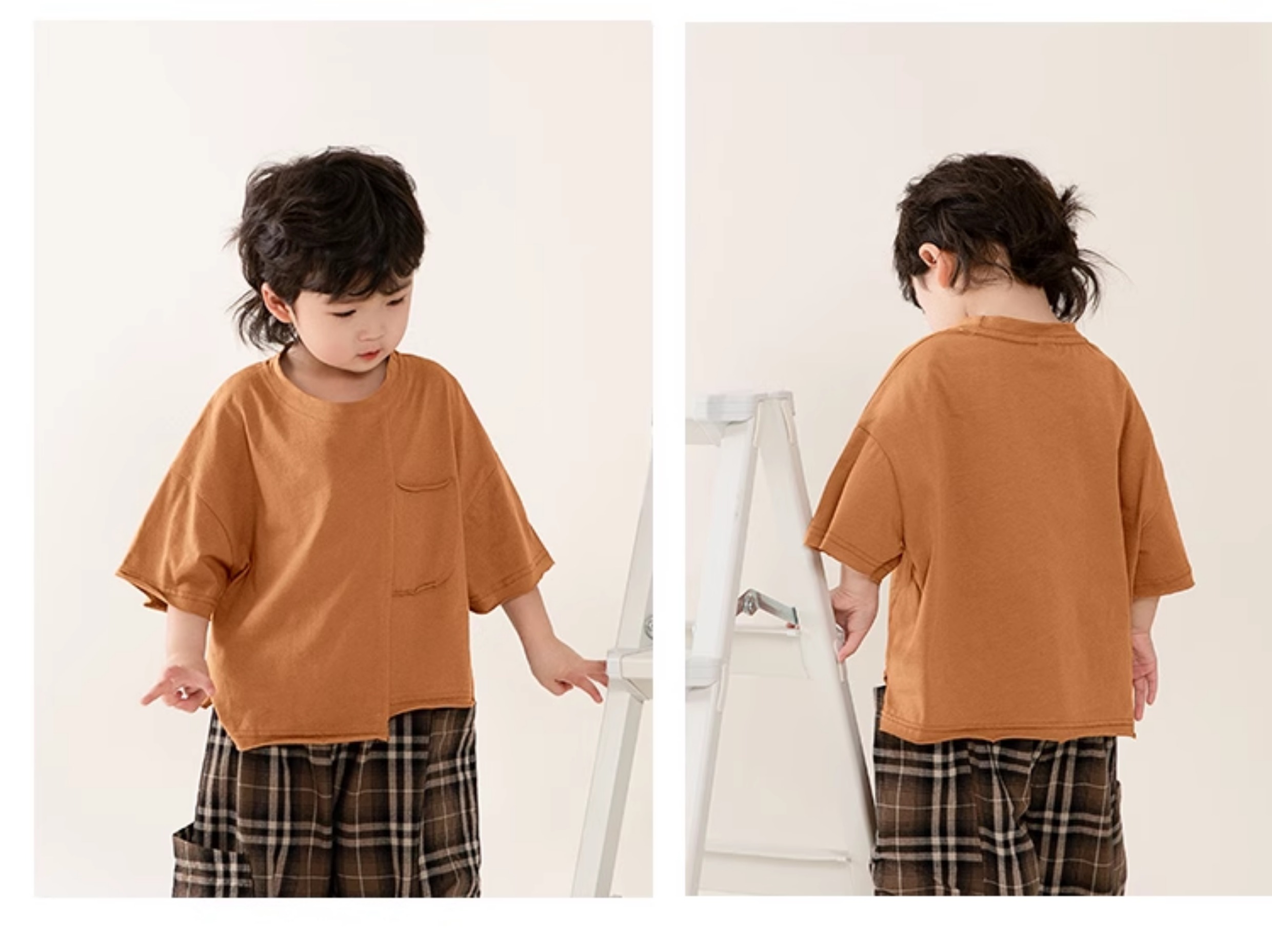 無地 Tシャツ 胸ポケット付き ゆったり無地Tシャツ