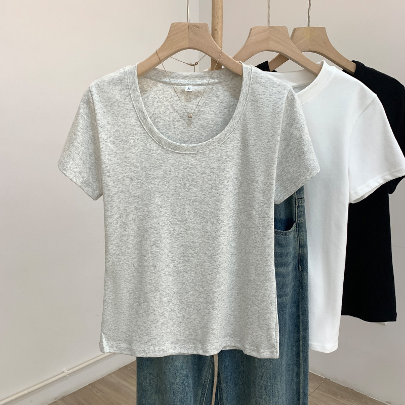 無地 Tシャツ なめらか素肌 ベーシック丸首半袖