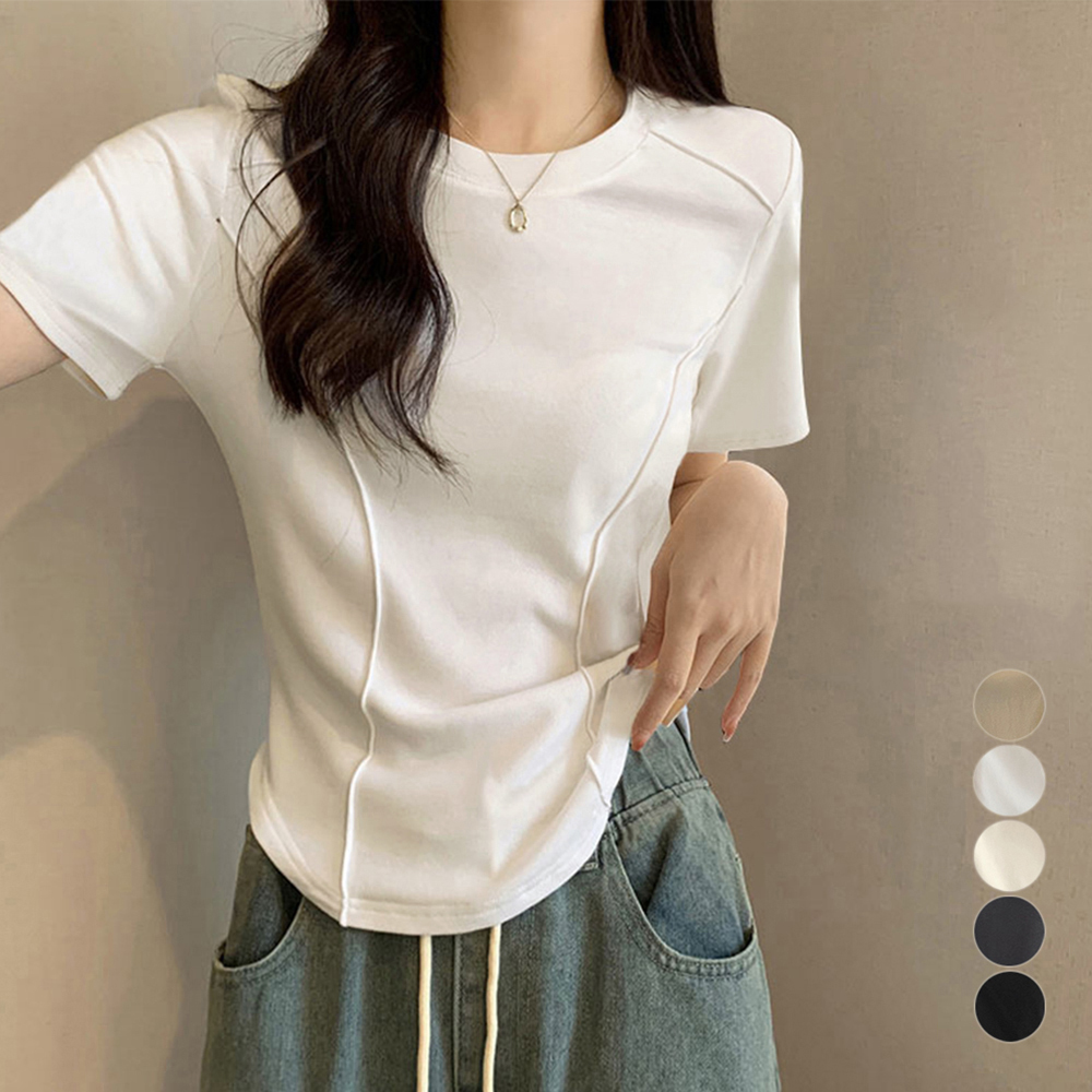 無地 Tシャツ 無地丸首半袖Tシャツ レディース クルーネック