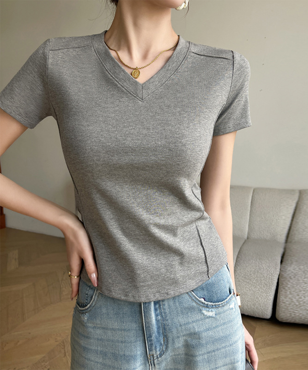 無地 Tシャツ 無地Tシャツ レディース Vネック 半袖 夏