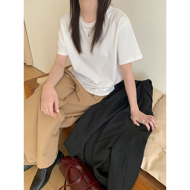 無地 シャツ シンプル リラックス ゆったり半袖シャツ