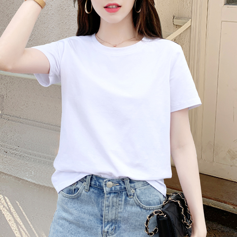 無地 Tシャツ 無地 Tシャツ シンプル丸首ベーシック半袖Tシャツ