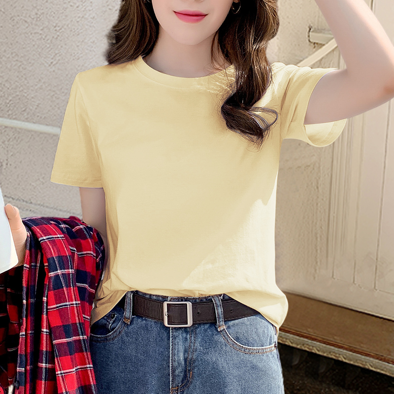 無地 Tシャツ 無地 Tシャツ シンプル丸首ベーシック半袖Tシャツ